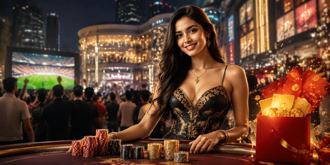 Bangalore MG Road vibrant night market with casino and betting advertisement lights
